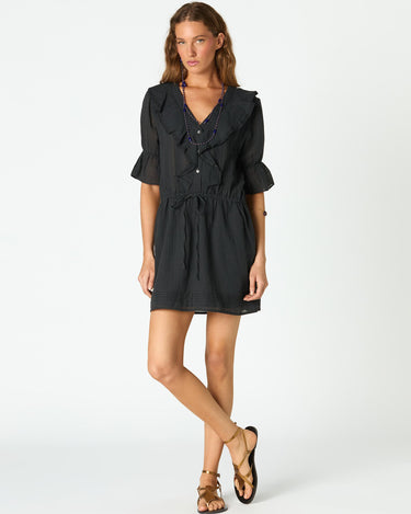 ANTHRACITE RUFFLE DRESS