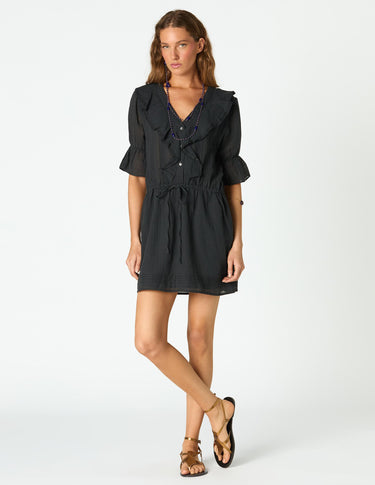ANTHRACITE RUFFLE DRESS