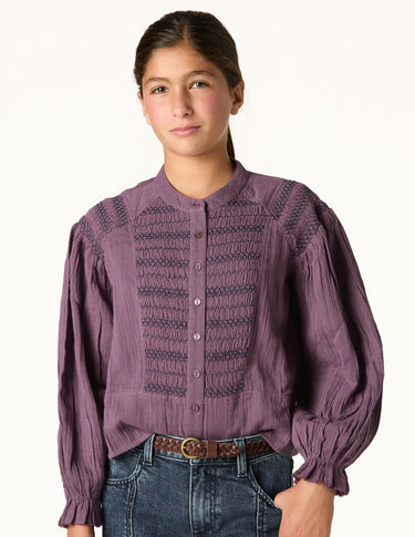 CAMISA NIDOS CUELLO REDONDO CHOCOLATE