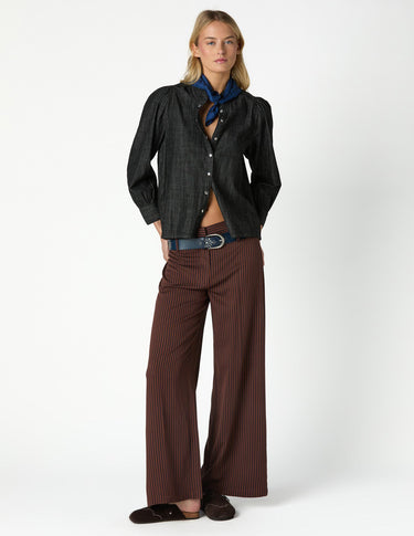 BROWN STRIPED PANTS