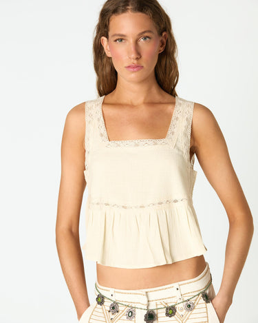 ECRU SQUARE NECK TOP