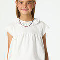 RUFFLED COLLAR T-SHIRT WHITE