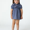 ANILINE BLUE SMOCKED DRESS