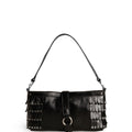 FRINGED STUDDED BLACK BAG