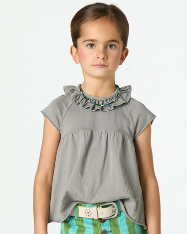 CAMISETA CUELLO VOLANTE GREY