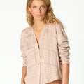HERRINGBONE INSERT SHIRT ECRU