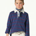 BLUE STRIPED POLO SWEATSHIRT