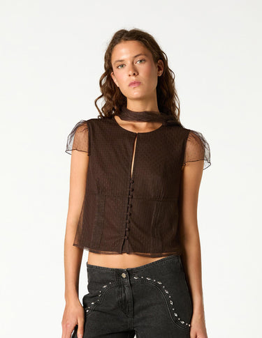 CAMISA PLUMETI MARRON