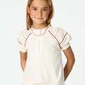 PICOTING SLEEVE SHIRT WHITE