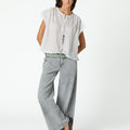 "NN" EMBROIDERED GREY TROUSERS