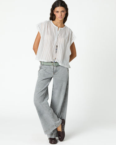 "NN" EMBROIDERED GREY TROUSERS