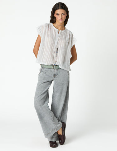 "NN" EMBROIDERED GREY TROUSERS
