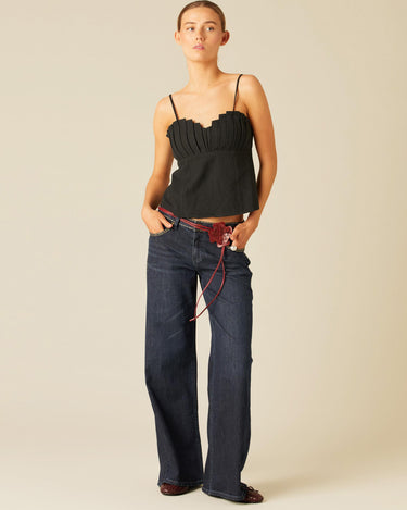 PANTALÓN PESPUNTES CINTURILLA AZUL