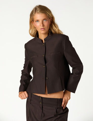 BLAZER RAYA DIPLOMATICA PLIEGUE MARRON