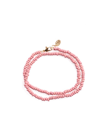 LONG BEAD NECKLACE PINK