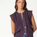BRANDY SHIRT WITH DRAWSTRINGS AND BUTTONS