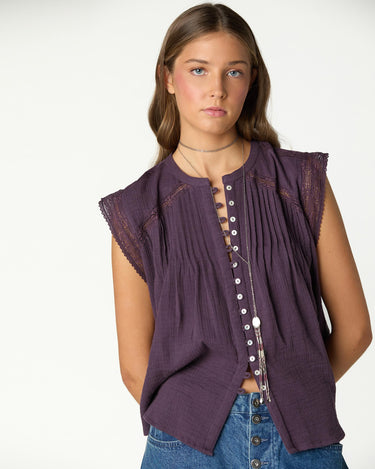 BRANDY SHIRT WITH DRAWSTRINGS AND BUTTONS