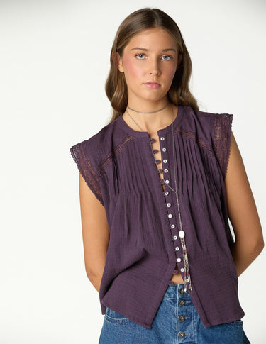 BRANDY SHIRT WITH DRAWSTRINGS AND BUTTONS