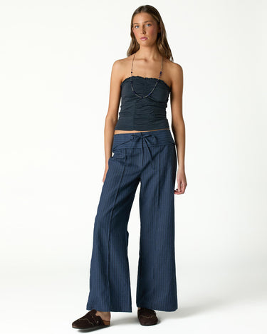 BLUE WAISTBAND DRAWSTRING TROUSERS