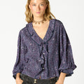 CAMISA VOLANTE JARETAS NIGHT GARDEN PLUM