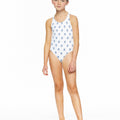 Blue Indian flower swimsuit