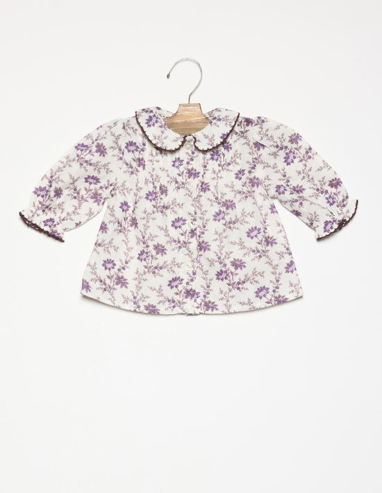 CAMISA BRIGHT FLOWERS PLUM