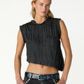 TOP ANTHRACITE RUFFLE
