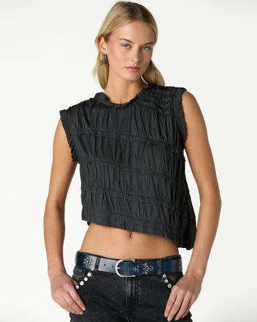 TOP ANTHRACITE RUFFLE