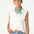CRISS-CROSS DOBBY SLEEVELESS SHIRT