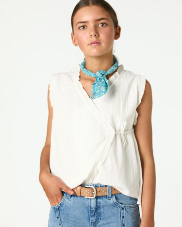 CRISS-CROSS DOBBY SLEEVELESS SHIRT