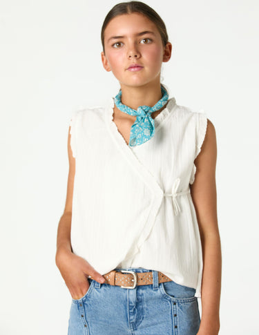 CRISS-CROSS DOBBY SLEEVELESS SHIRT