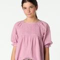 LANTERN SLEEVE GATHERED SHIRT PINK
