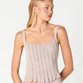 LIGHT GRAY PLEATED STRAP TOP