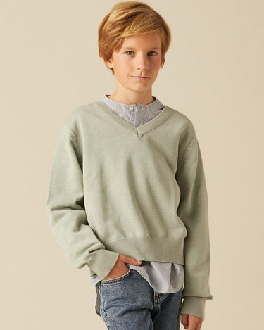 LIGHT GREY KNITTED SWEATER