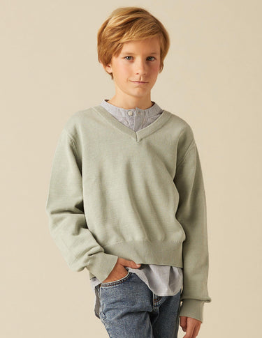LIGHT GREY KNITTED SWEATER