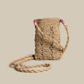 RAFFIA BEADS CROSSBODY BAG PINK