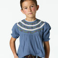 SHIRT EMBROIDERY ANILINE BLUE