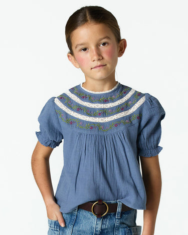 SHIRT EMBROIDERY ANILINE BLUE