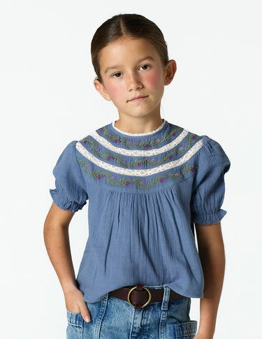 SHIRT EMBROIDERY ANILINE BLUE