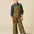 BROWN PRINTED DUNGAREES