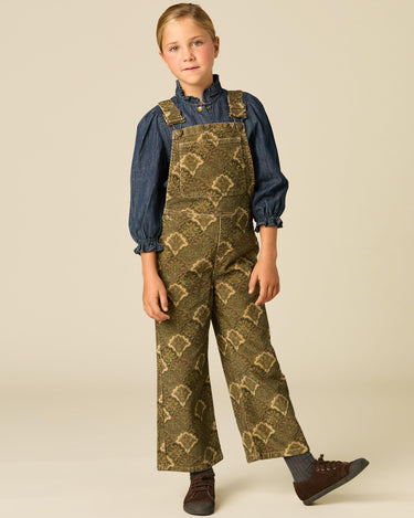 BROWN PRINTED DUNGAREES