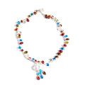 BEADED CORD NECKLACE WITH CRYSTALS