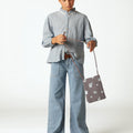 BLUE DENIM WIDE LEG JEANS