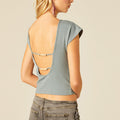 GRAY STRAPPY BACK T-SHIRT