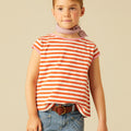 CAMISETA RAYA NARANJA CONSTRASTE