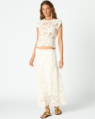 WHITE LACE SKIRT