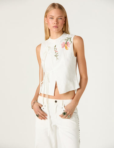 EMBROIDERED LINEN SHIRT