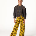 CURRY FLORAL CORDUROY PANTS
