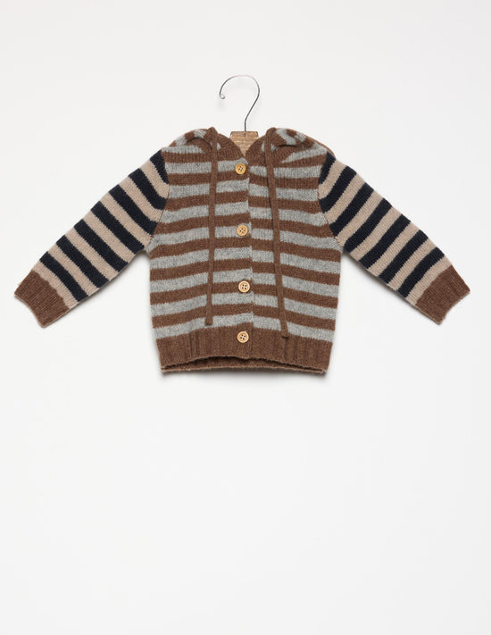 CHAQUETA PUNTO RAYA BROWN