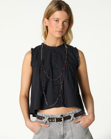 ANTHRACITE DUNGAREE TOP